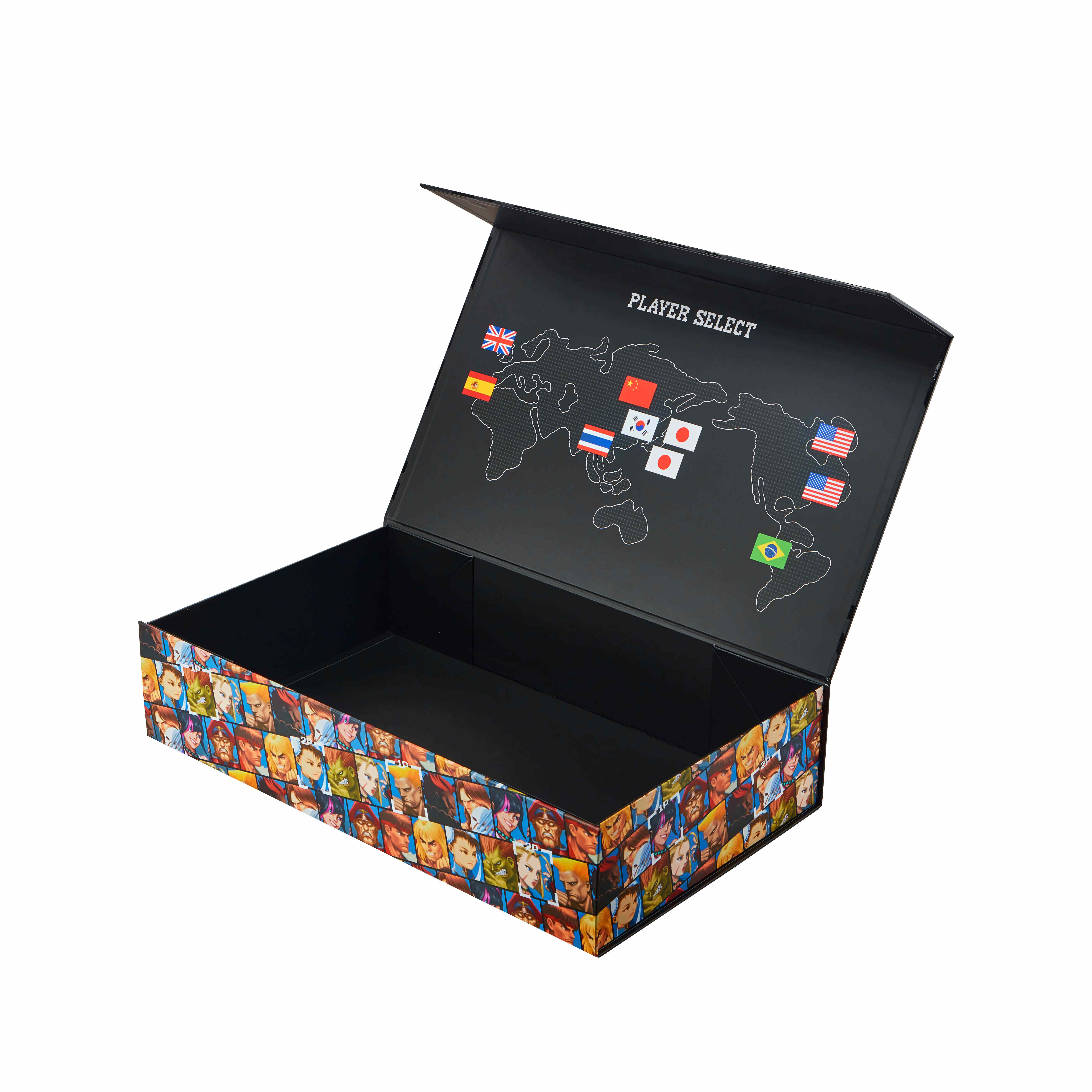 Custom Black Foldable Magnetic Rigid Box with Full UV Printing