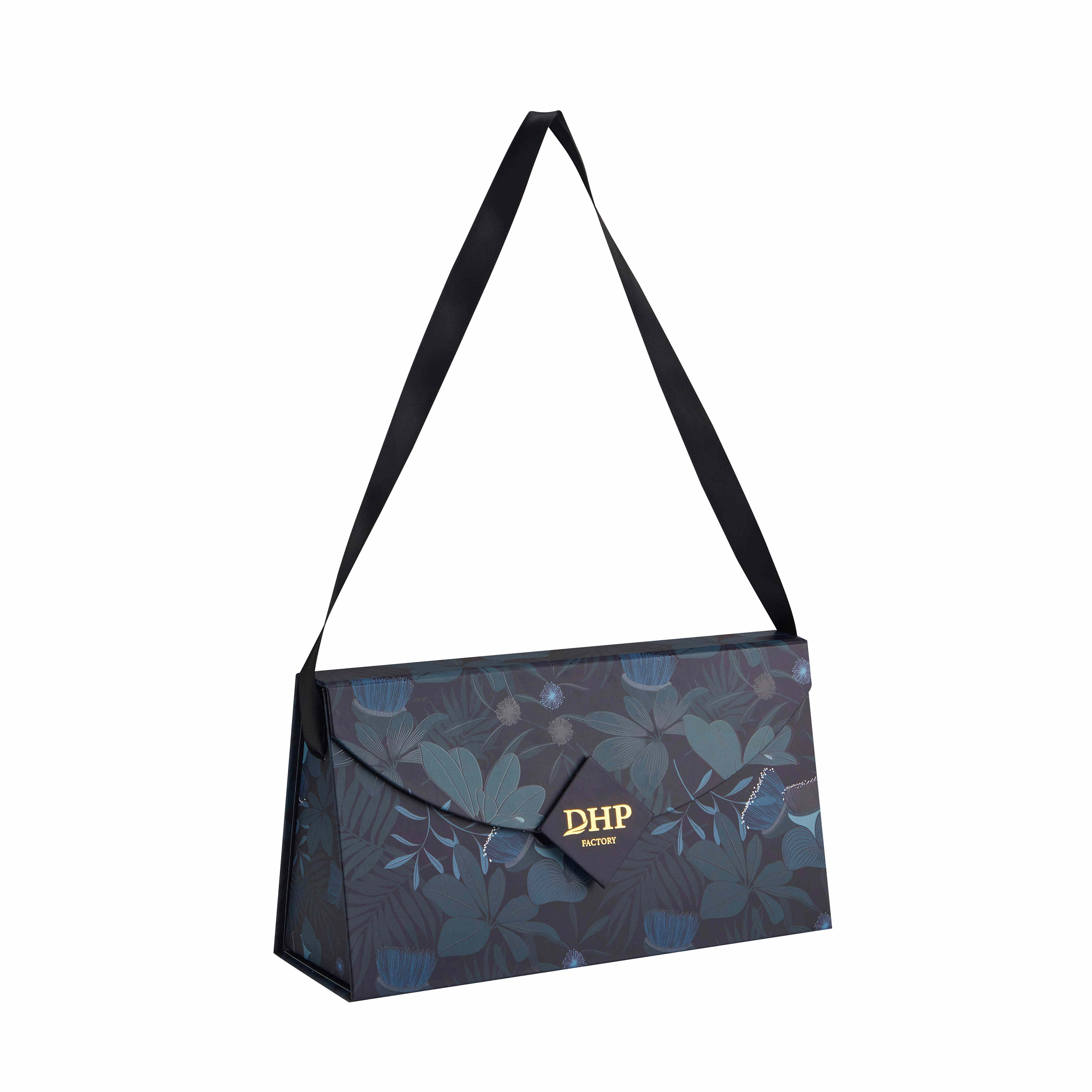 Creative Custom Foldable Magnetic Handbag Style Gift Box with Shoulder Strap