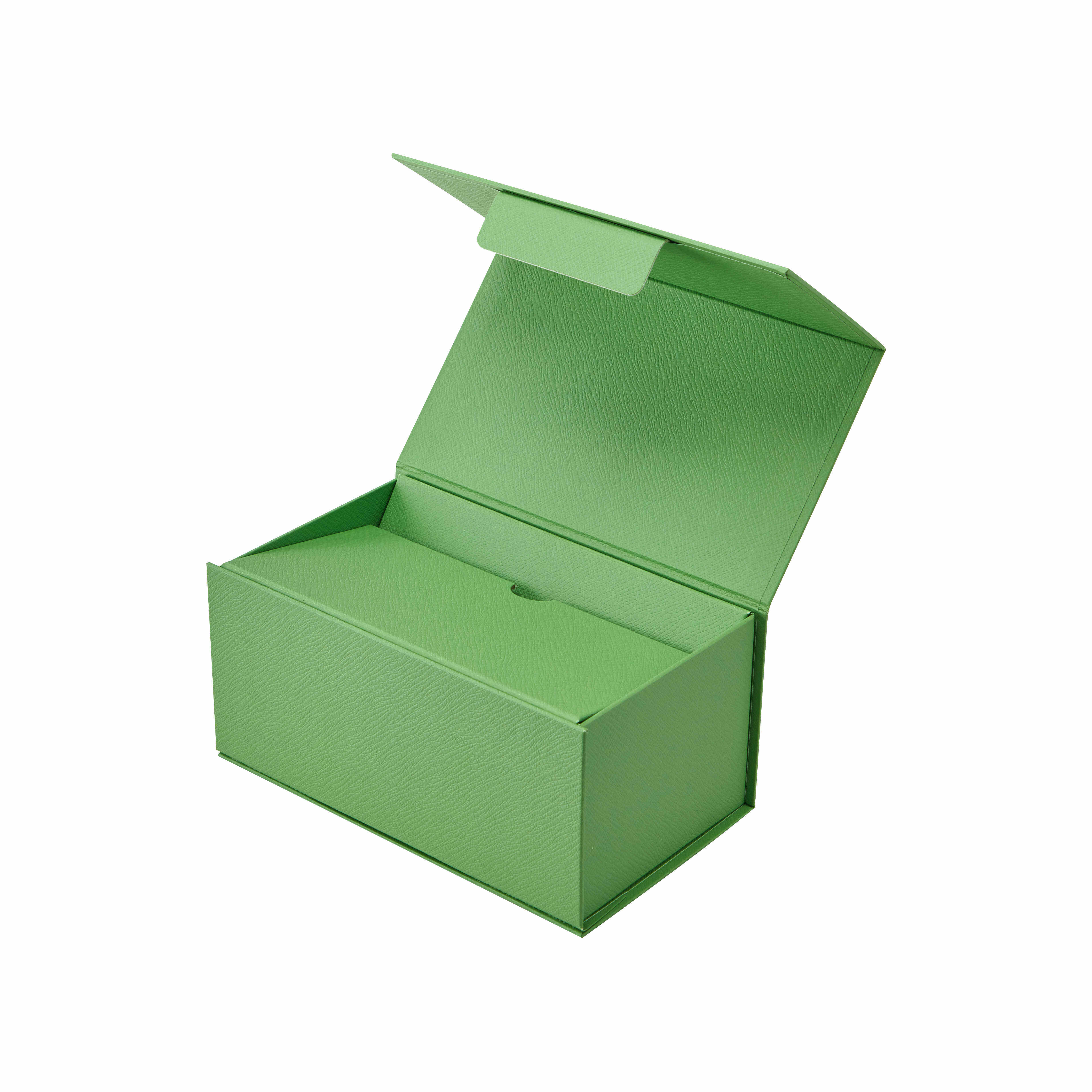 Eco-Friendly Green Foldable Rigid Box with Tuck Closure