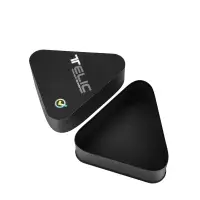 Black Triangle Rigid Lid and Base Box with Rounded Corners | Custom Luxury Packaging with Logo Printing