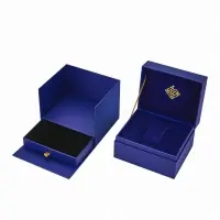 Custom Premium Flip-Top Watch Box With Gold Foil Logo - Rigid Paperboard Single Watch Case With Drawer