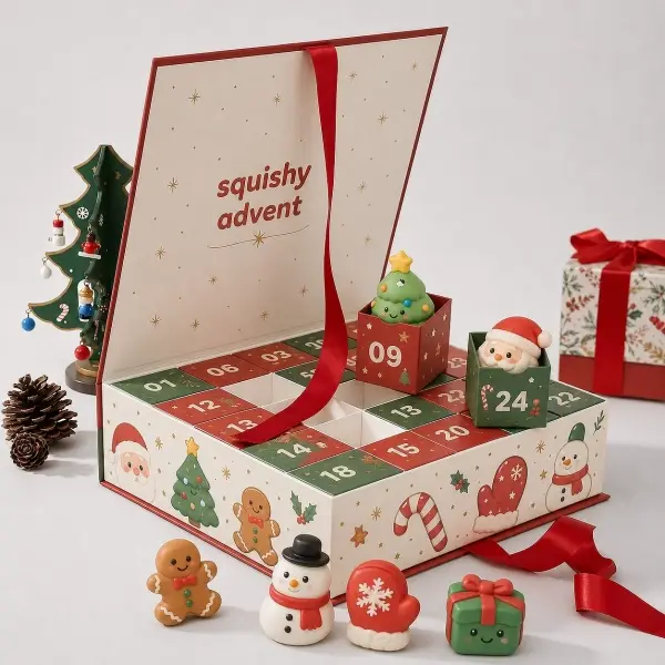 Custom Squishy Dumpling Advent Calendar Packaging Boxes For Christmas