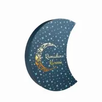 Premium Moon-Shaped Ramadan Chocolate Box | Gold Foil | Food-Grade