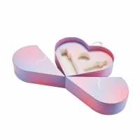 Custom Heart-Shaped Magnetic Box with Ribbon Handle & Sponge Insert for Skincare