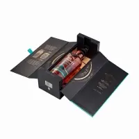 Custom Personalized Premium Natural Empty Double-Door Paper Wine Box Packaging With Foil-Stamped Logo