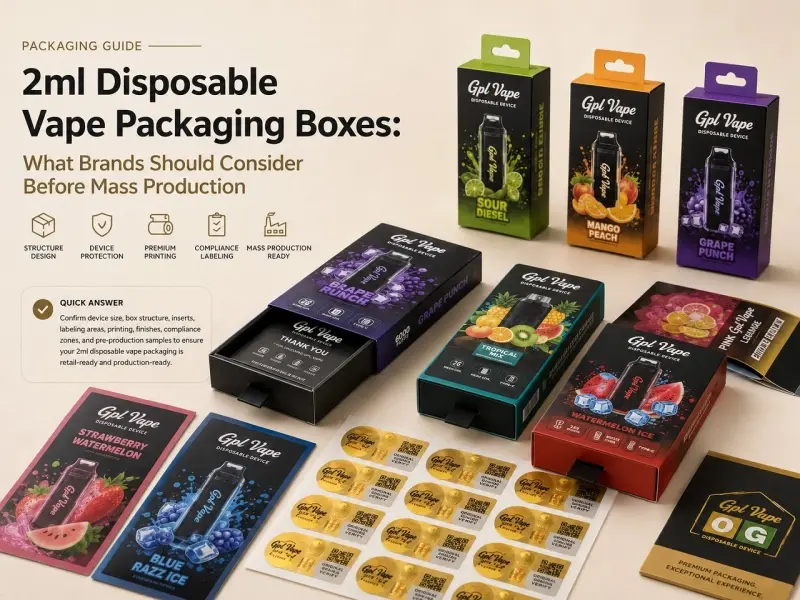 2ml Disposable Vape Packaging Boxes: Pre-Production Guide for Brands