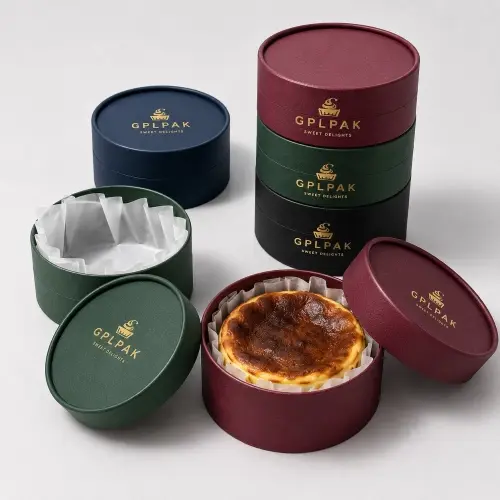 Custom Cylindrical Big Single Cupcake Paper Boxes