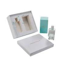 White Skincare Rigid Lid and Base Box with White EVA Wrapped Insert & Ribbon Bow