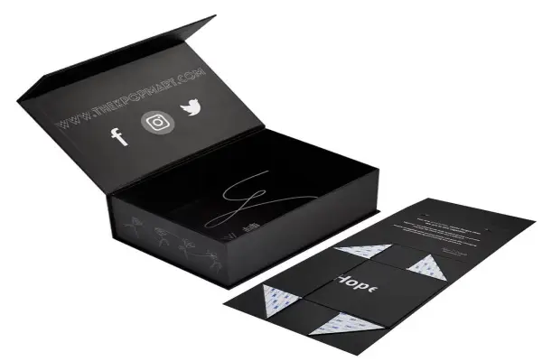 Custom Luxury Matte Black Magnetic Closure Boxes for Shoes, Bags & Apparel