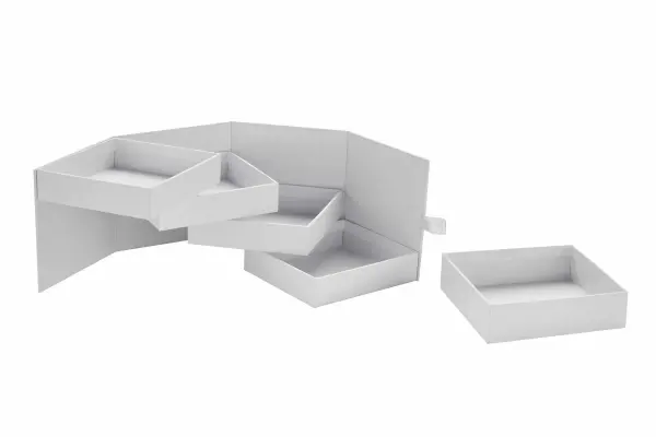 Custom Luxury White Multi-Layer Rotating Gift Box with Lid and Base Structure