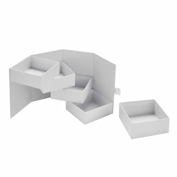 Custom Luxury White Multi-Layer Rotating Gift Box with Lid and Base Structure