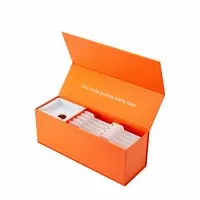 Custom Orange Magnetic Rigid Box with Paper Insert for Orthodontic Products