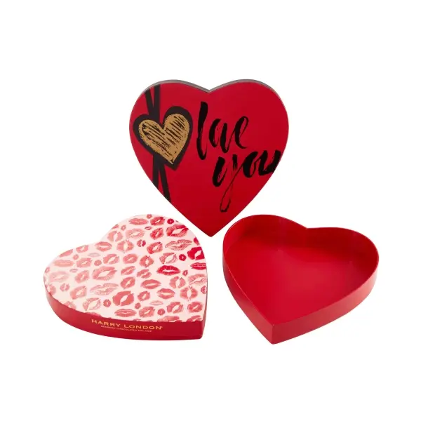 Custom  Rigid Cardboard Heart Shape Chocolate Lid Paper Gift Box  