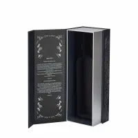 Customized Design Flip Top Rigid Cardboard Scodix Print Uv Logo Paper Box For Wine/Whiskey