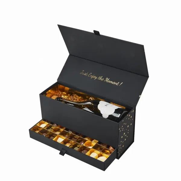 Premium Wine Chocolate Box Set | Flip-Top Drawer | Custom Logo
