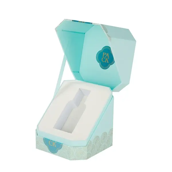 Custom Flip Top Gold Foil Logo Octagonal Perfume Packaging Box