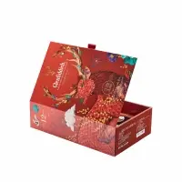 Luxury Red Magnetic Wine Gift Box with Ribbon Pull and Paperboard Insert