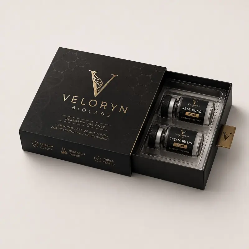 Custom Packaging Box for 2 Peptide Vials with Plastic Tray