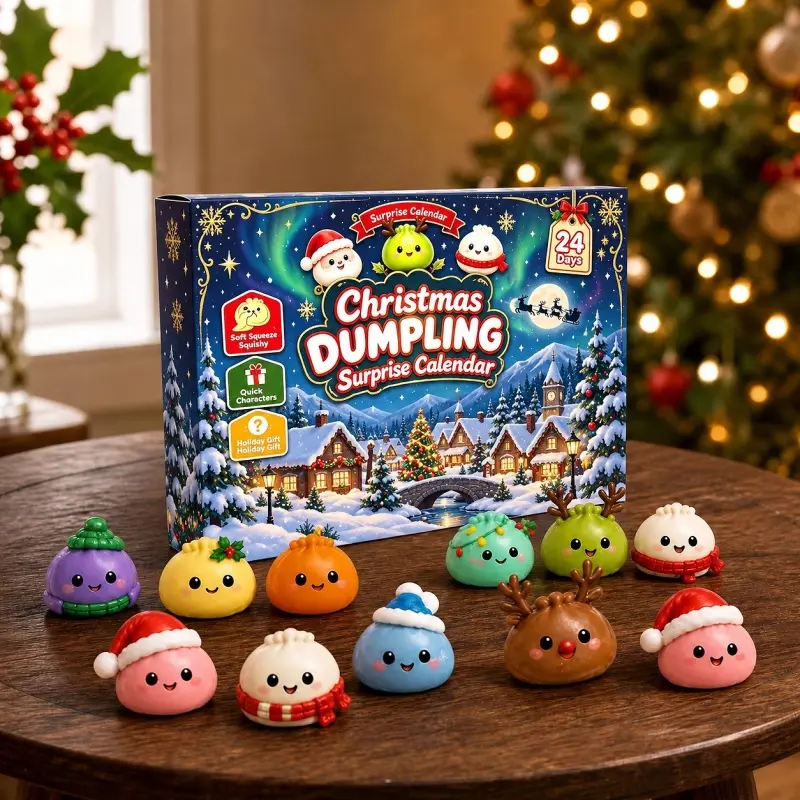 Custom Printed Squishy Dumpling Advent Calendar Box with 24 Compartments