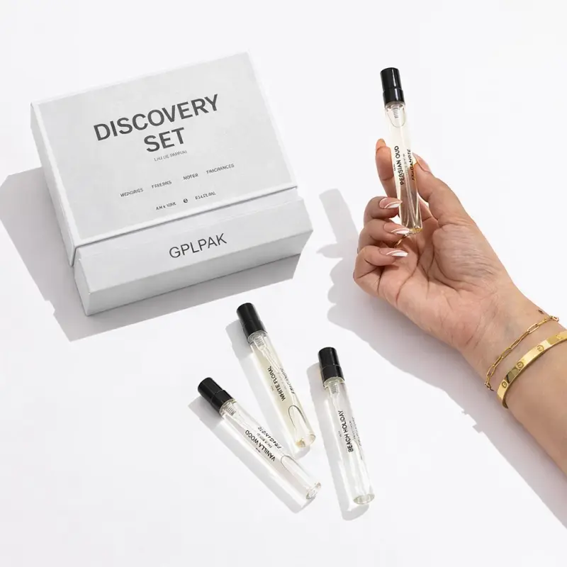 Custom Rigid Discovery Set Perfume Paper Box With Bottle
