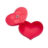 Red Heart-Shaped Rigid Lid and Base Gift Box with Ribbon Bow | Custom Romantic Packaging for Special Gifts