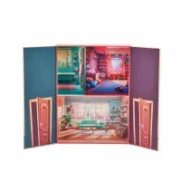 Custom Double Door Magnetic Rigid Box with House-Themed Printed Design