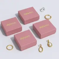 Customized Gold Foil Logo Flip Top Magnetic Rigid Paperboard Jewelri Box With Velvet Envelope For Jewellery