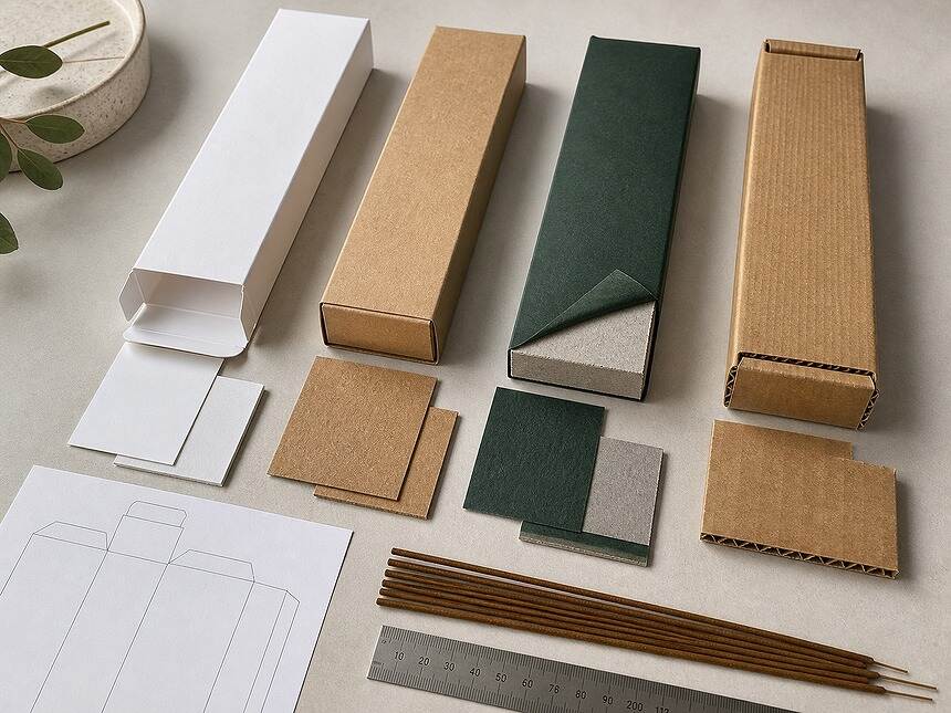White paperboard, kraft board, wrapped rigid board and corrugated incense packaging materials