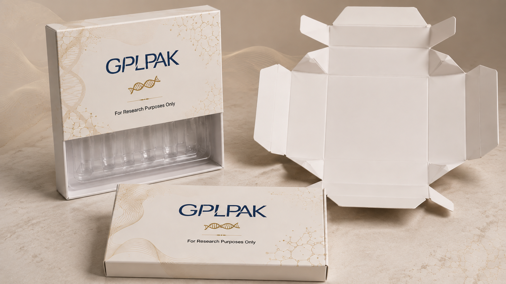 Folding card box forming: die-cut blank with creases folded into a flat carton Folding card box forming: die-cut blank with creases folded into a flat carton
