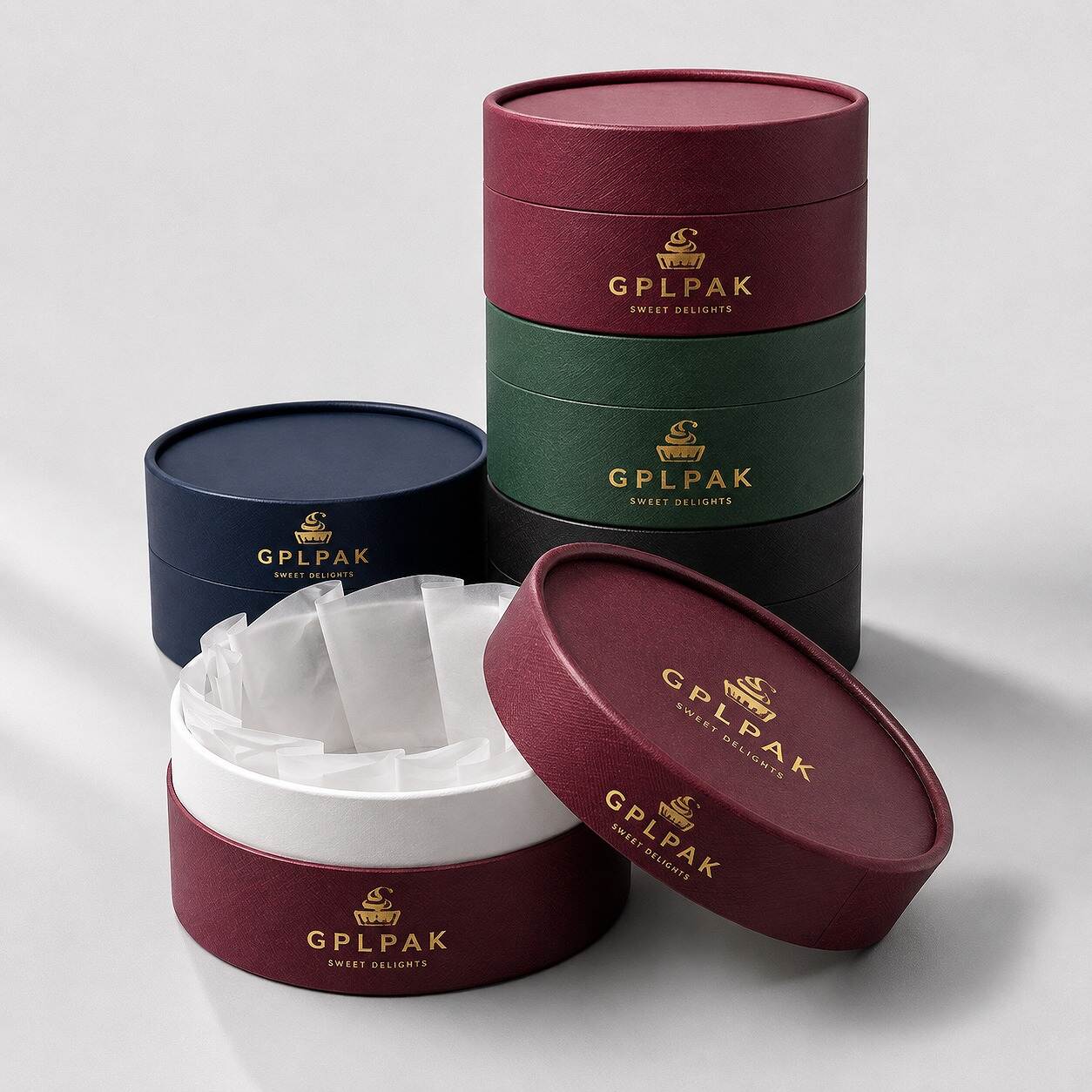 custom single cupcake box round