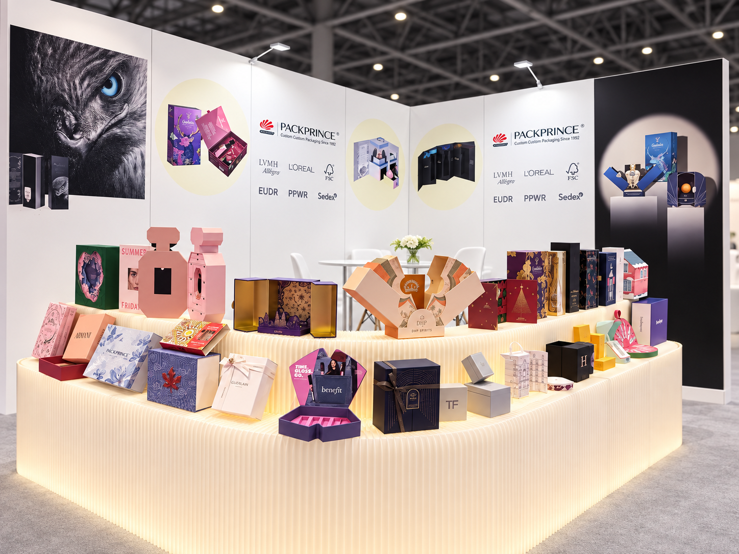 Premium luxury packaging display at London Packaging Week 2026